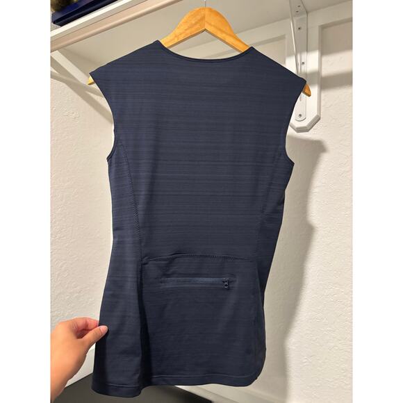 NWOT Athleta Pacifica 1/2 Zip Navy Blue Sleeveless Rash Guard Sz S - Picture 5 of 6
